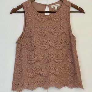 Mauve Sleeveless Lace Top from Monteau